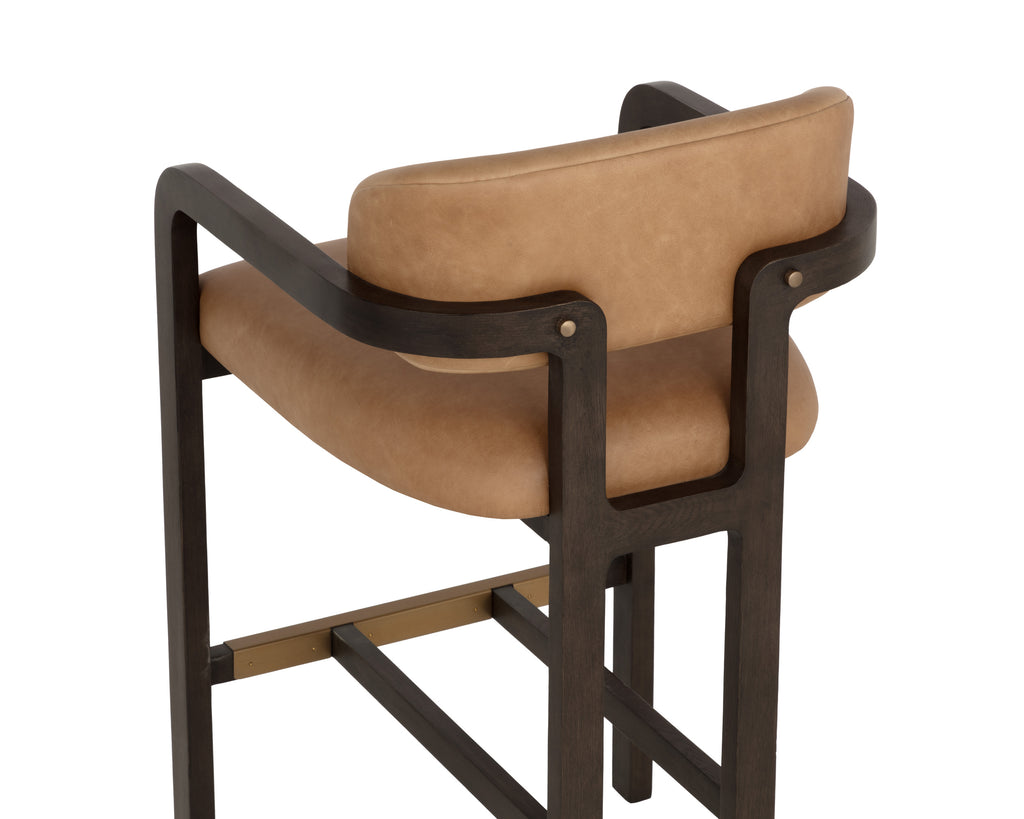 Madrone Barstool - Brown - Ludlow Sesame Leather