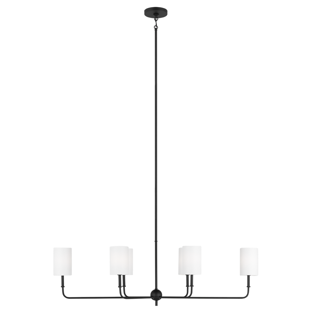 Foxdale Linear Chandelier | Midnight Black Bulbs Included