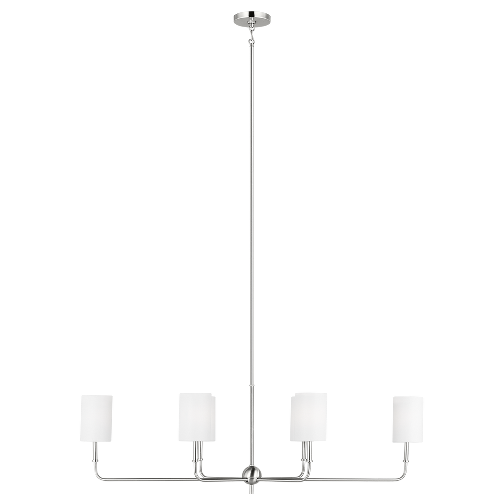 Foxdale Linear Chandelier | Brushed Nickel Bulbs Included