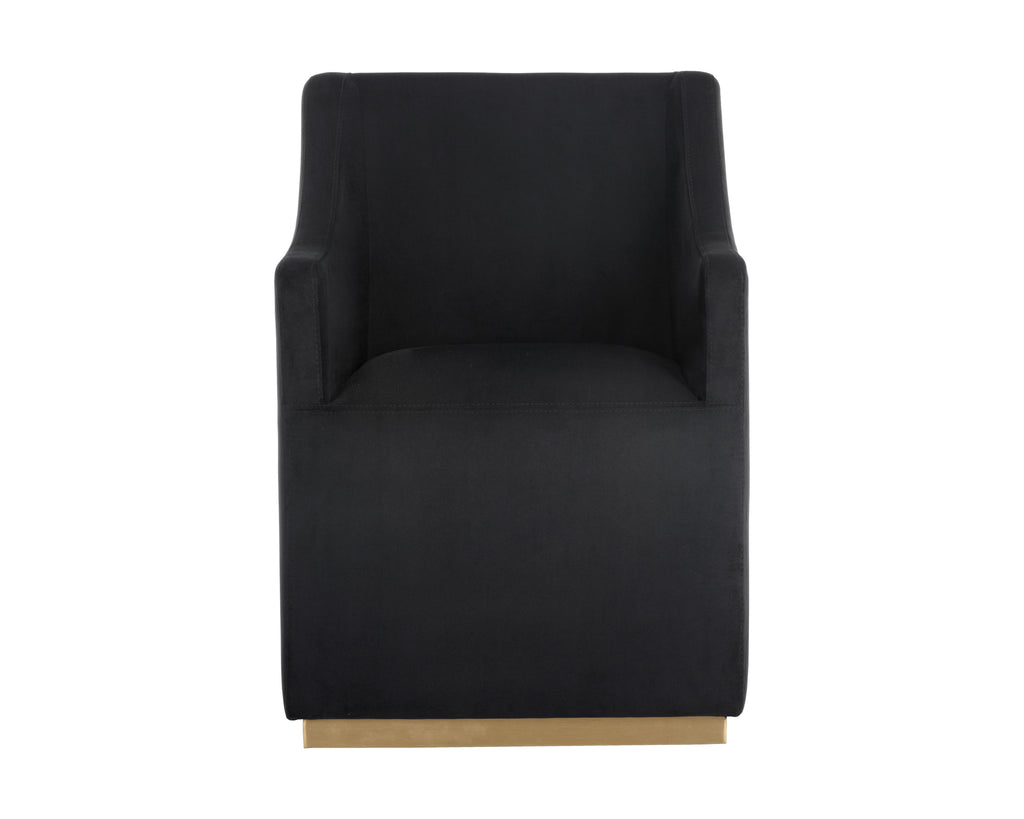 Zane Wheeled Dining Armchair - Abbington Black
