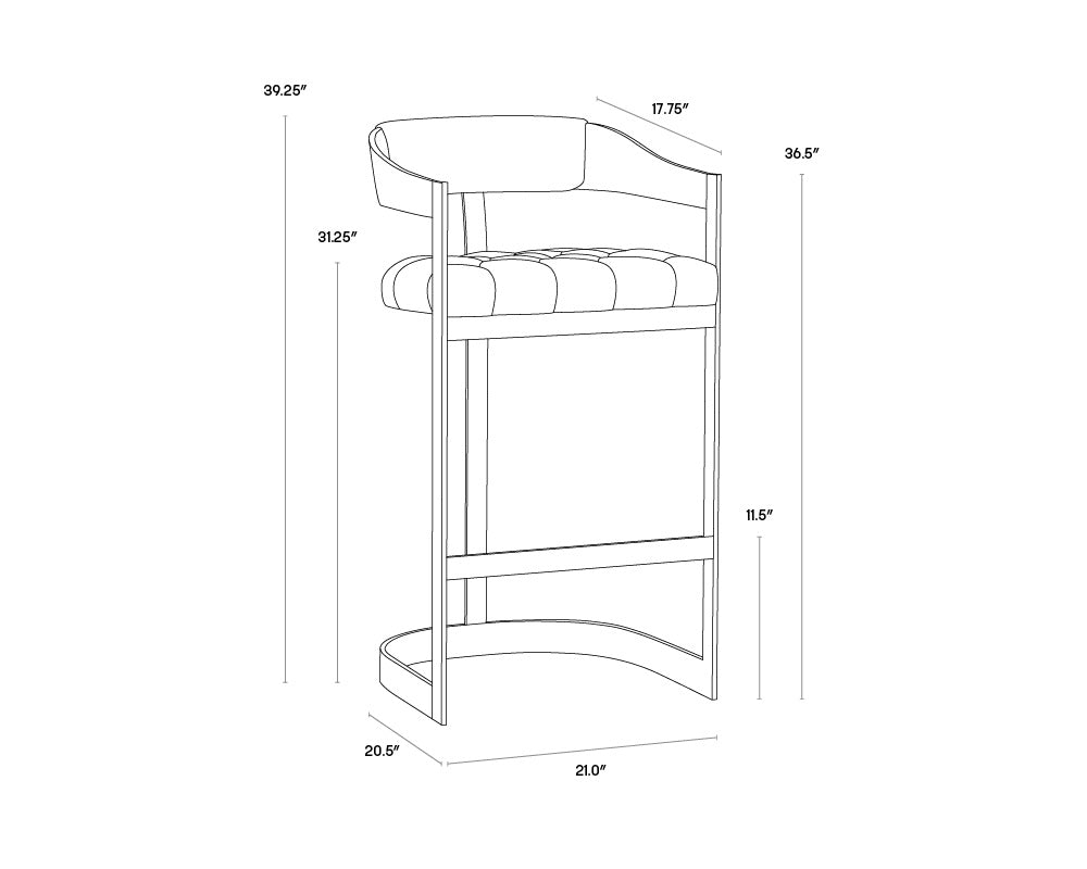 Beaumont Barstool - Antique Brass - Cantina Black