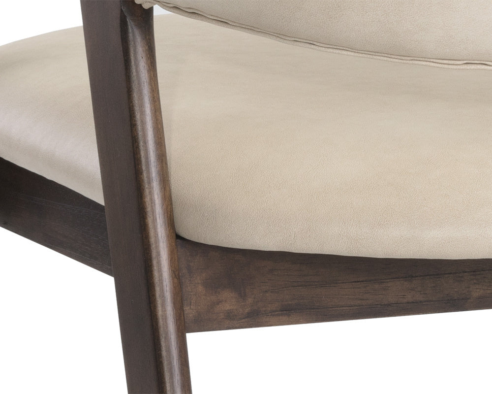 Milton Dining Armchair - Smoke Acacia - Bravo Cream