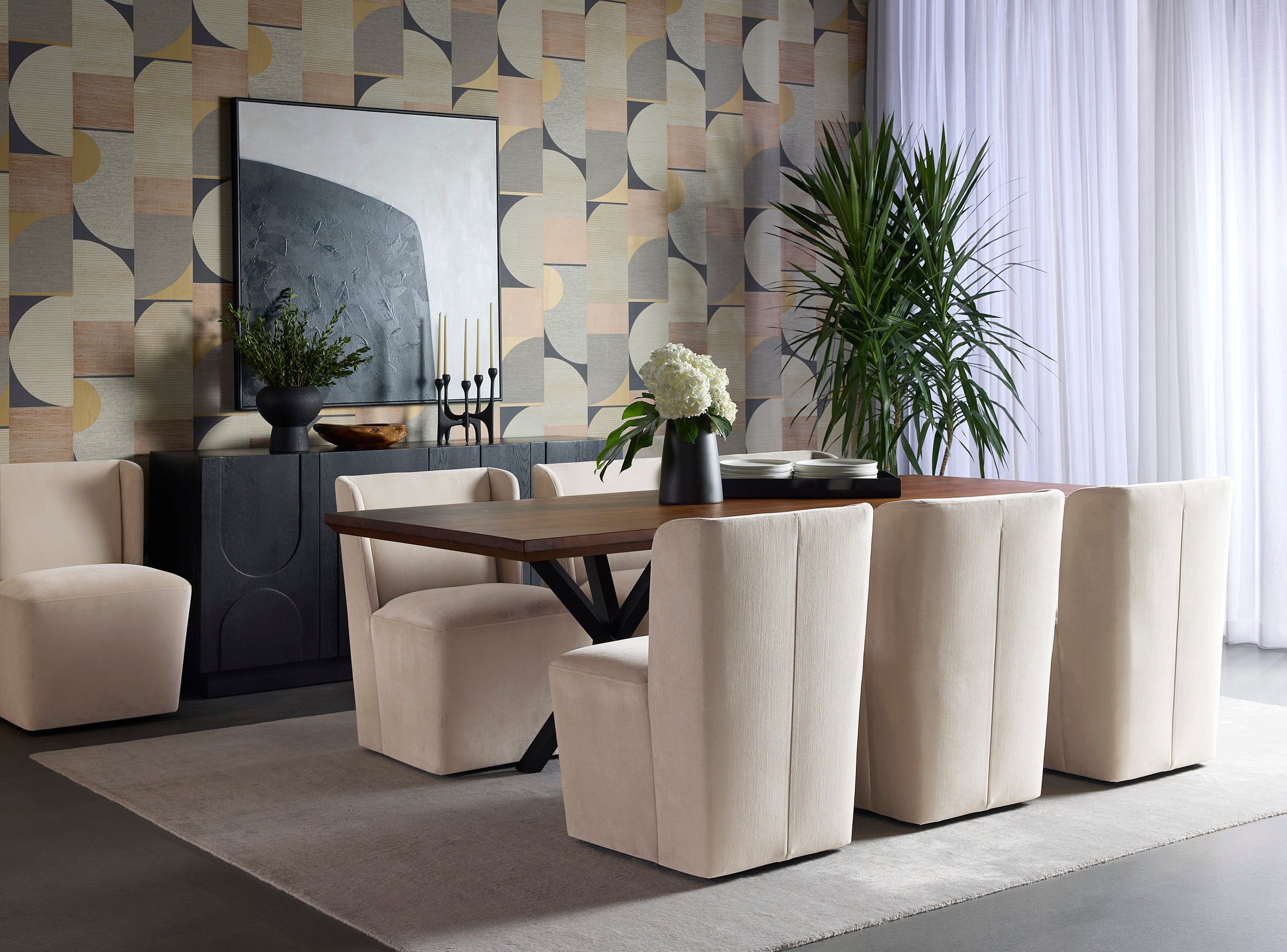 Amita Wheeled Dining Chair - Piccolo Prosecco