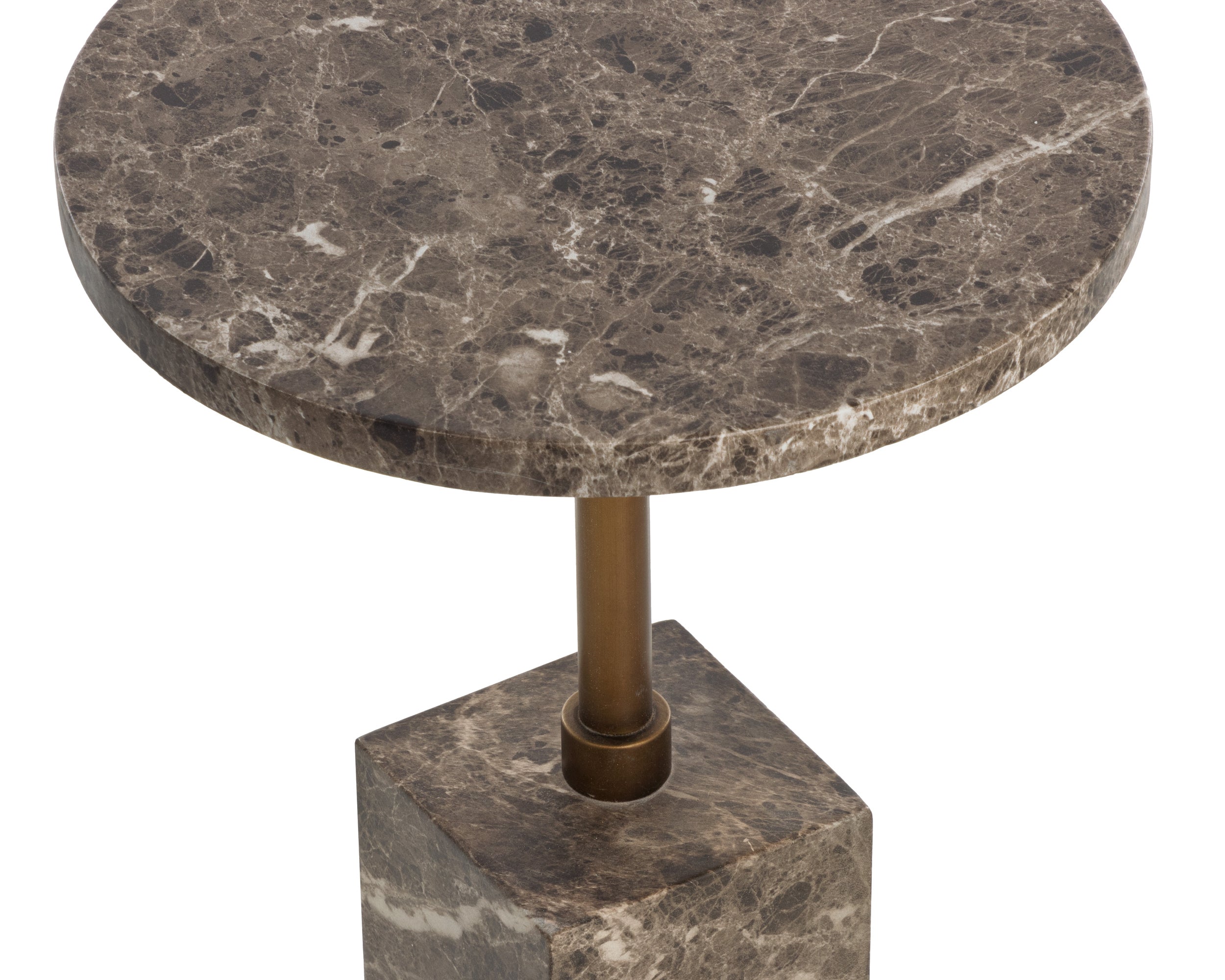 Mizani End Table - Marble Look - Dark Emperador