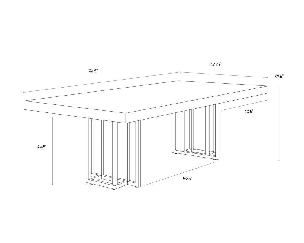 Baldessara Dining Table - 94.5"