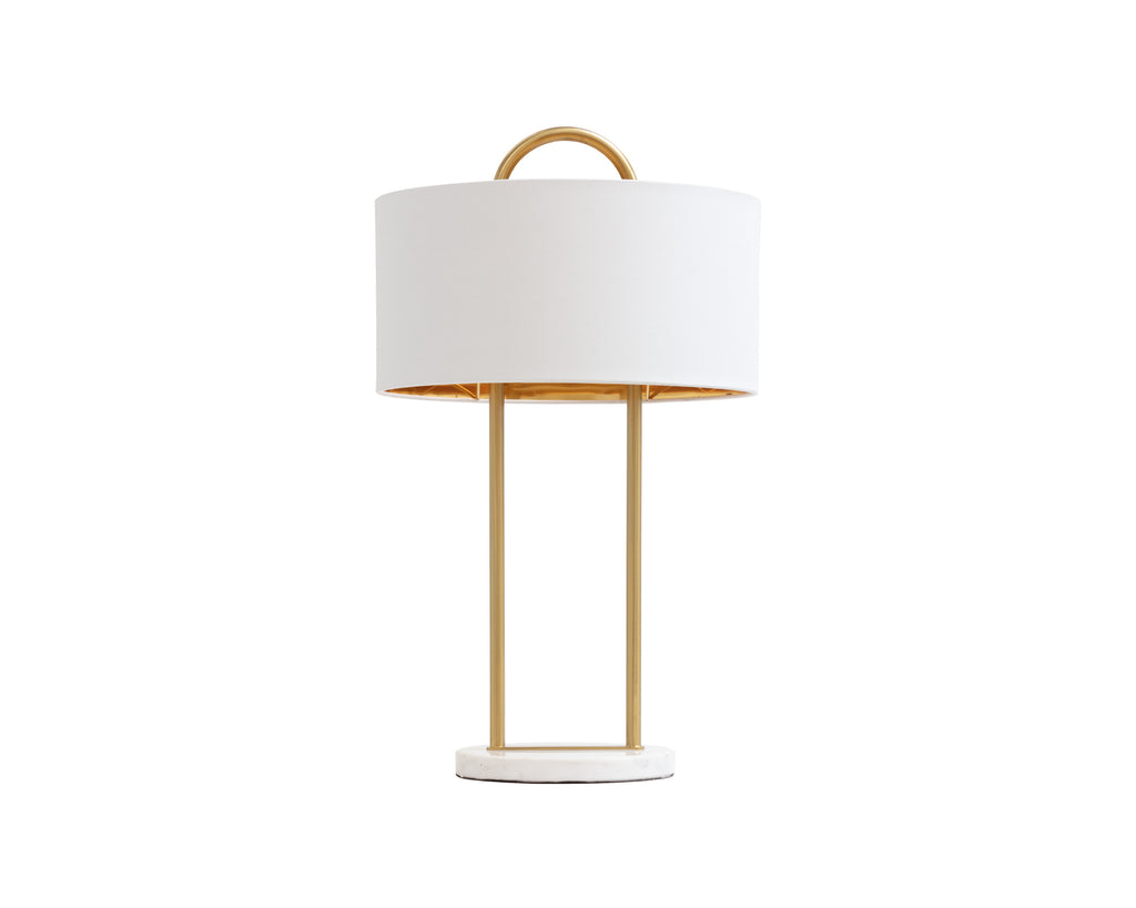 Kezna Table Lamp - White Marble - Matte White