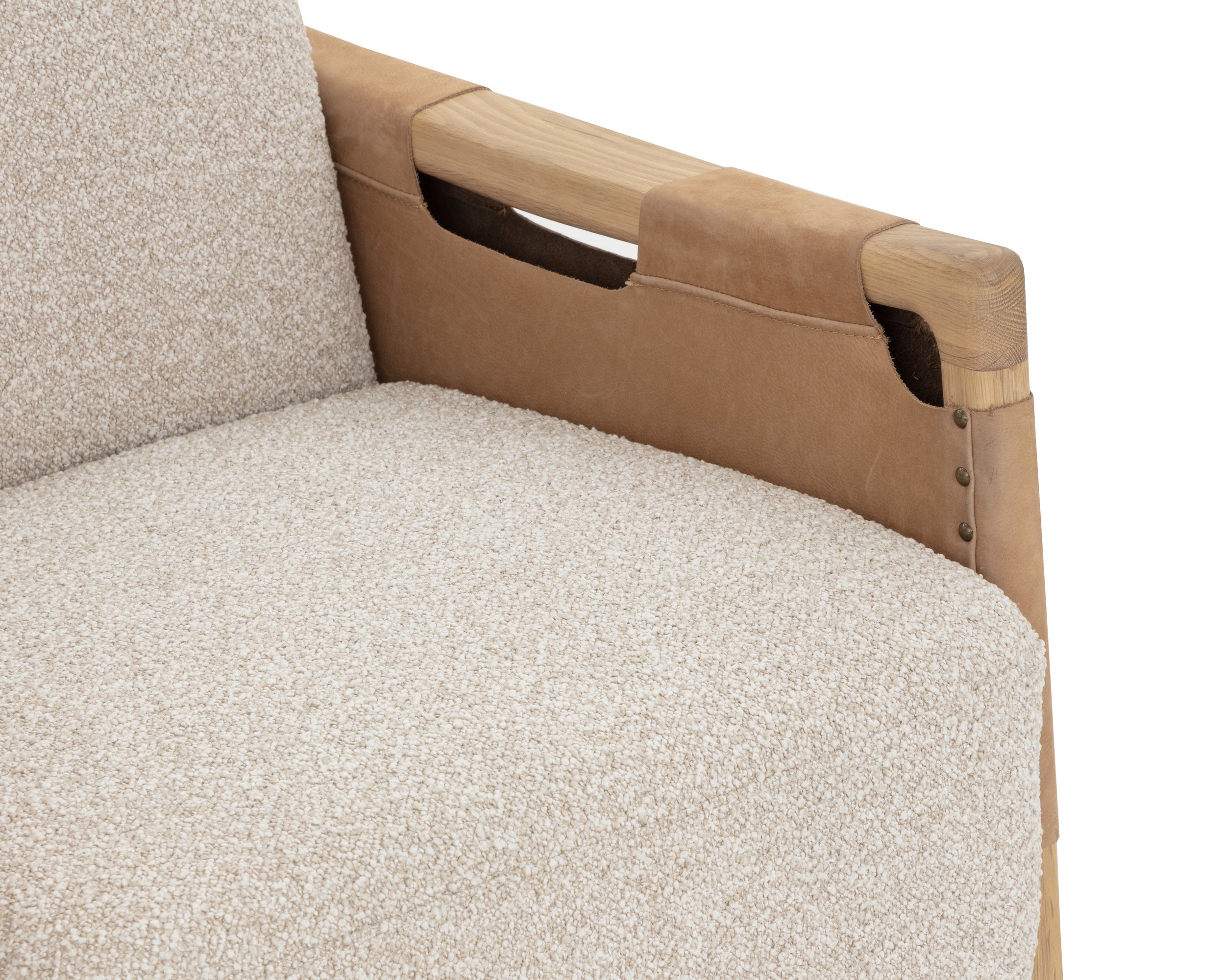 Calloway Lounge Chair - Light Oak - Santa Cruz Oatmeal / Nubuck Tan Leather