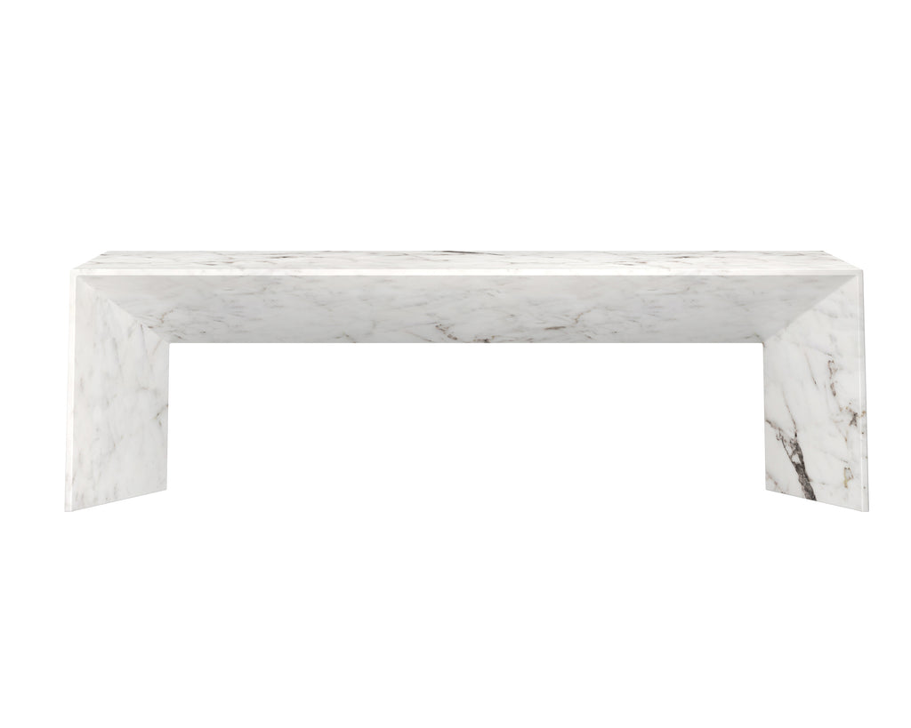 Nomad Bench - Marble Look - White