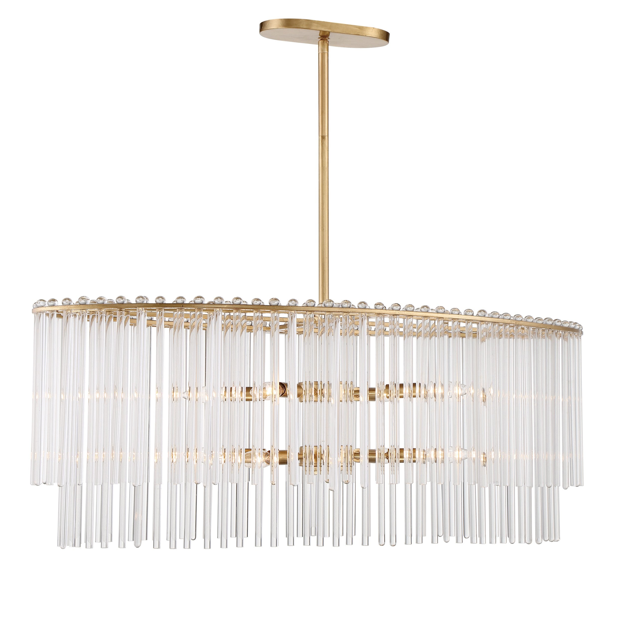 Bleecker 36'' Antique Gold Oval Chandelier