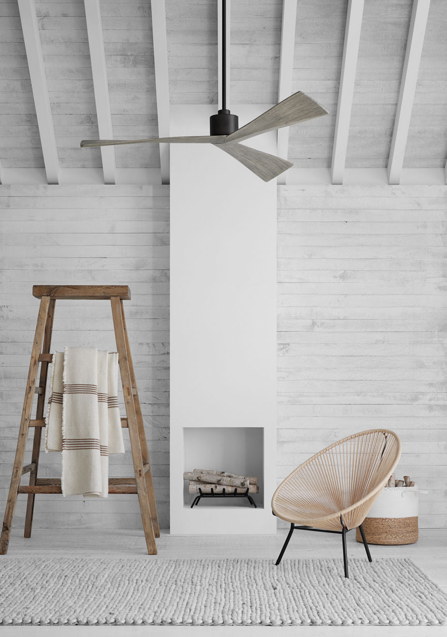Adler 60 Ceiling Fan | Light Grey Weathered Oak Blades Aged Pewter