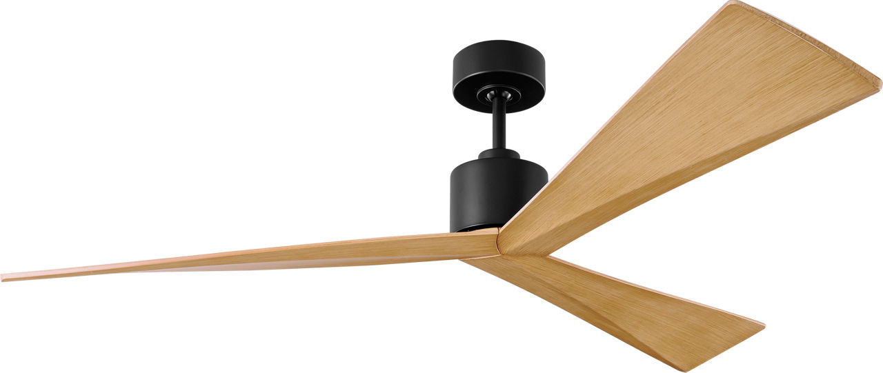 Adler 60 Ceiling Fan | Midnight Black | Natural Honey Blades