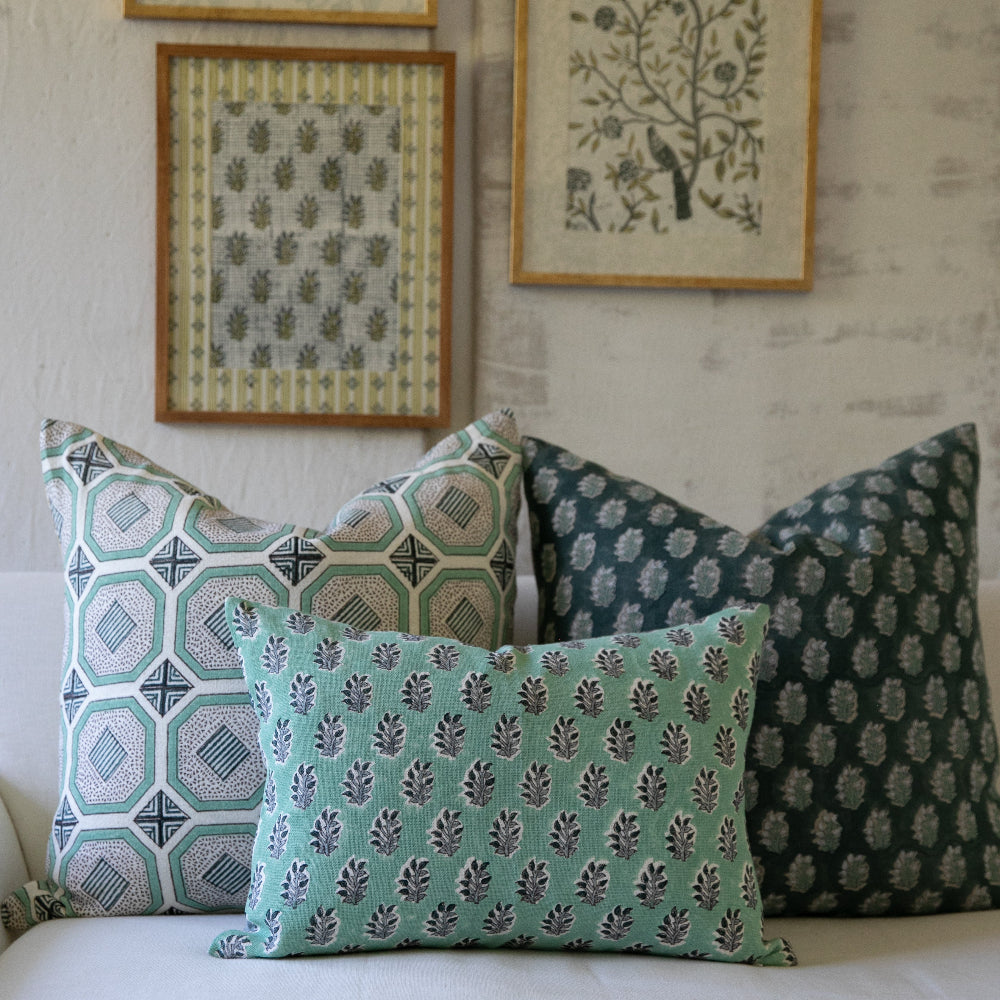 Evara Surf on white Pillow