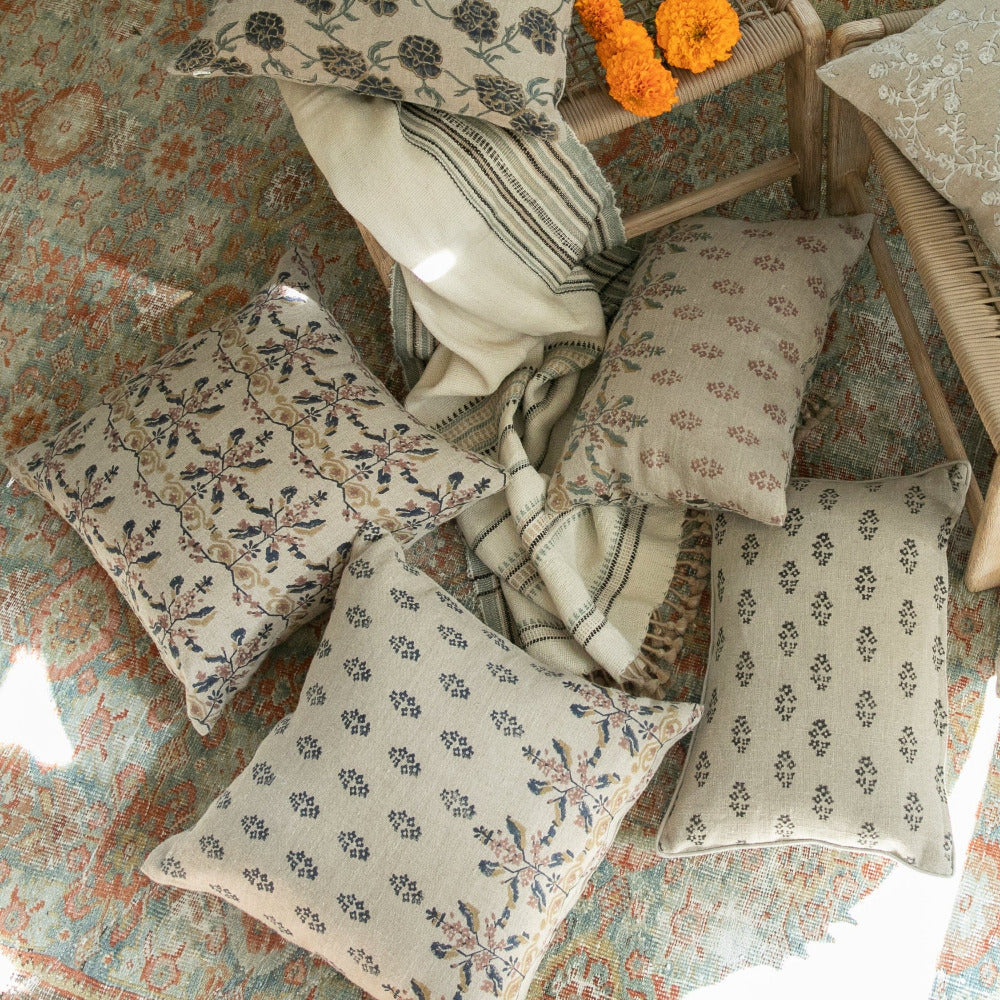 Kumkum Teal Pillow