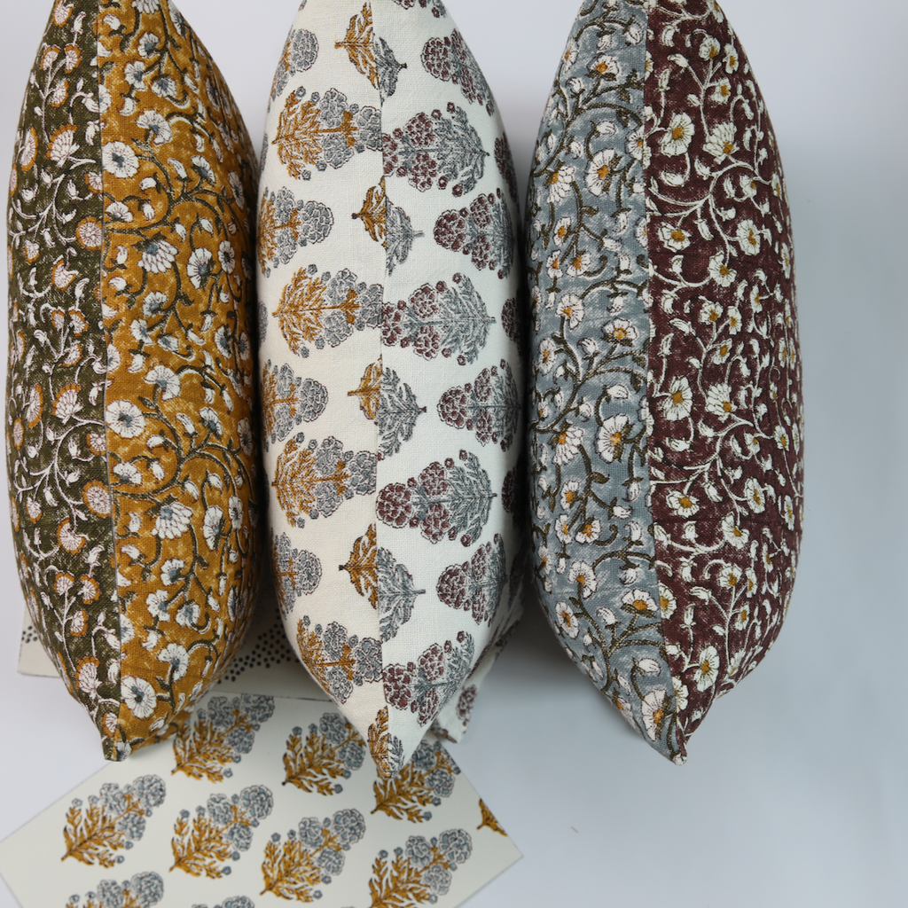 Izna Mustard on White Pillow