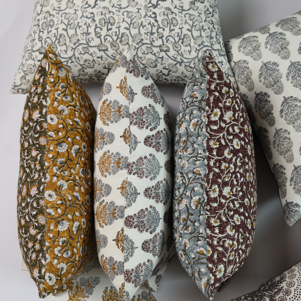Izna Olive on White Pillow
