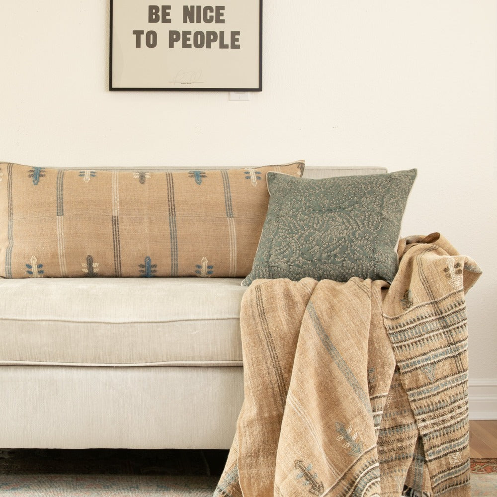 Kochin Teal Mustard Pillow
