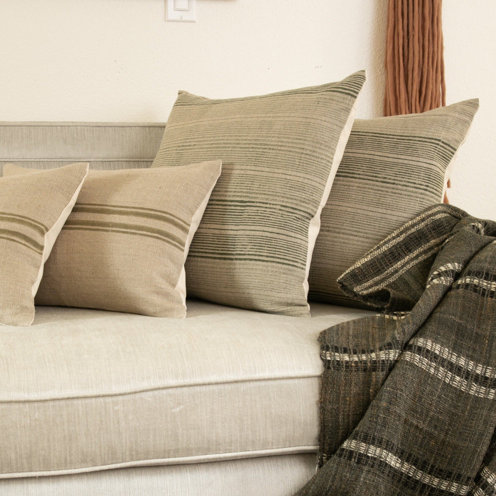 Stripes Shades of Olive Pillow