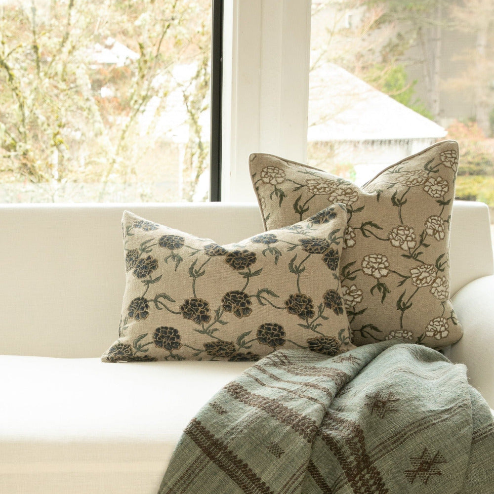 Modern Marigold White Pillow