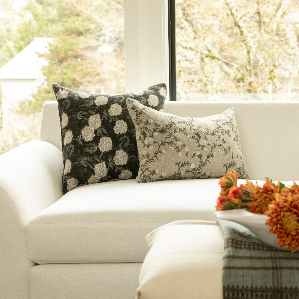Jaimala Olive on Natural Pillow