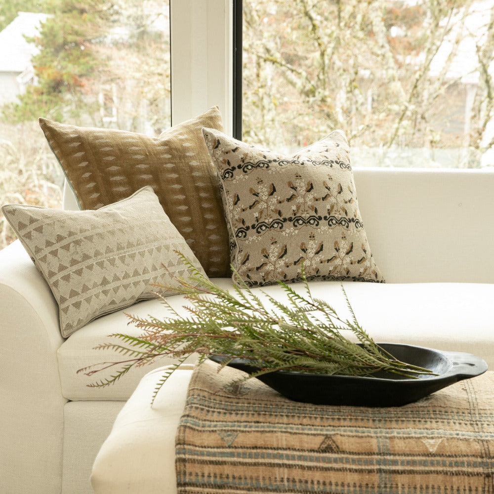 Mandap Mustard on Natural Pillow