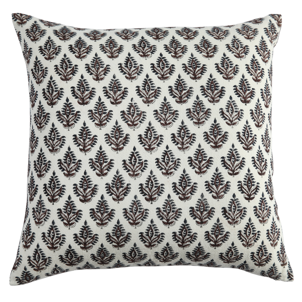 Iris Indigo on White Pillow