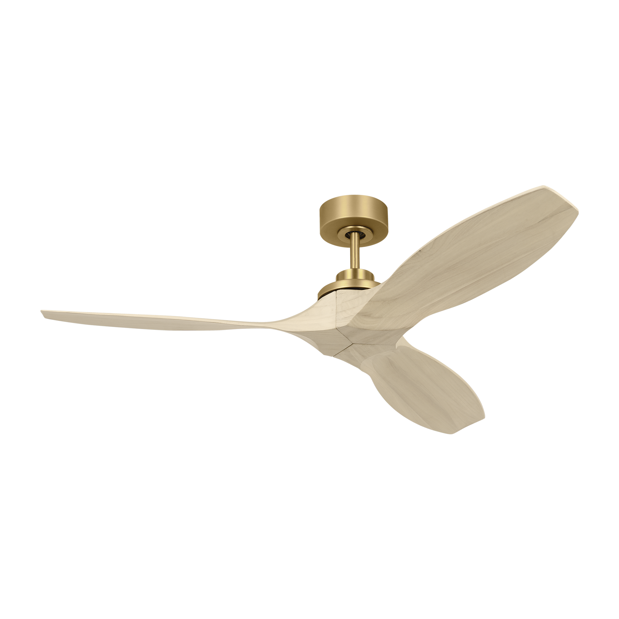 Collins Smart 52 Ceiling Fan | Burnished Brass | Washed White Oak Blades