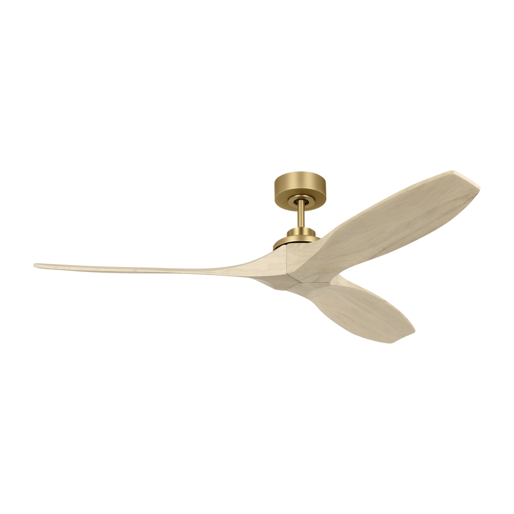 Collins Smart 60 Ceiling Fan | Burnished Brass | Washed White Oak Blades