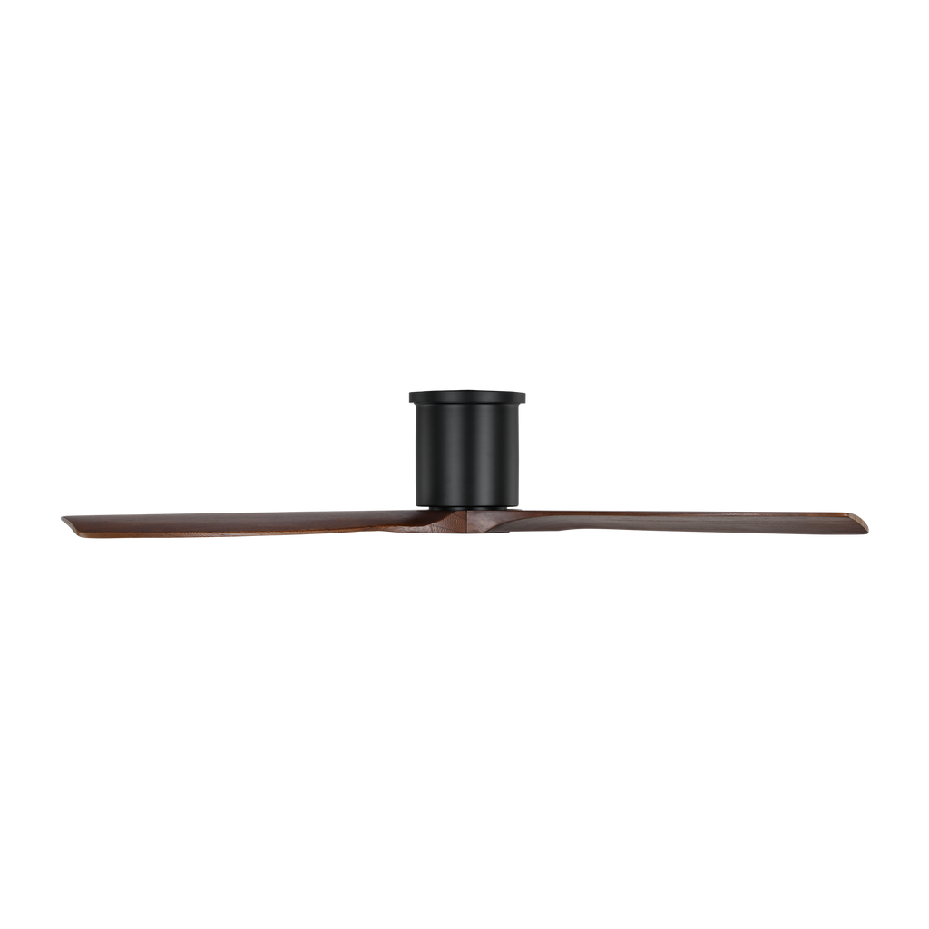 Collins Smart 52 Hugger Ceiling Fan | Midnight Black | Dark Walnut Blades