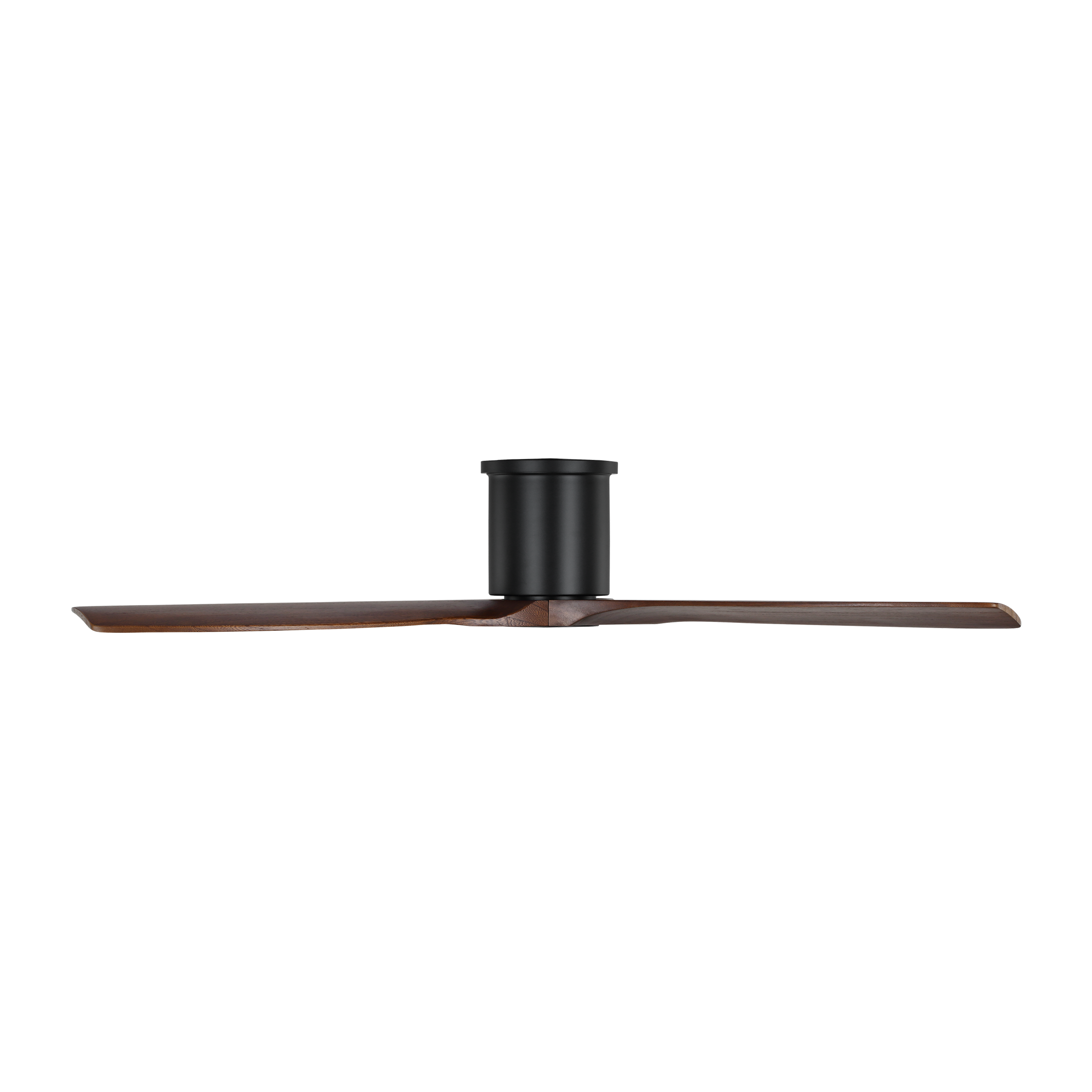 Collins Smart 52 Hugger Ceiling Fan | Midnight Black | Dark Walnut Blades
