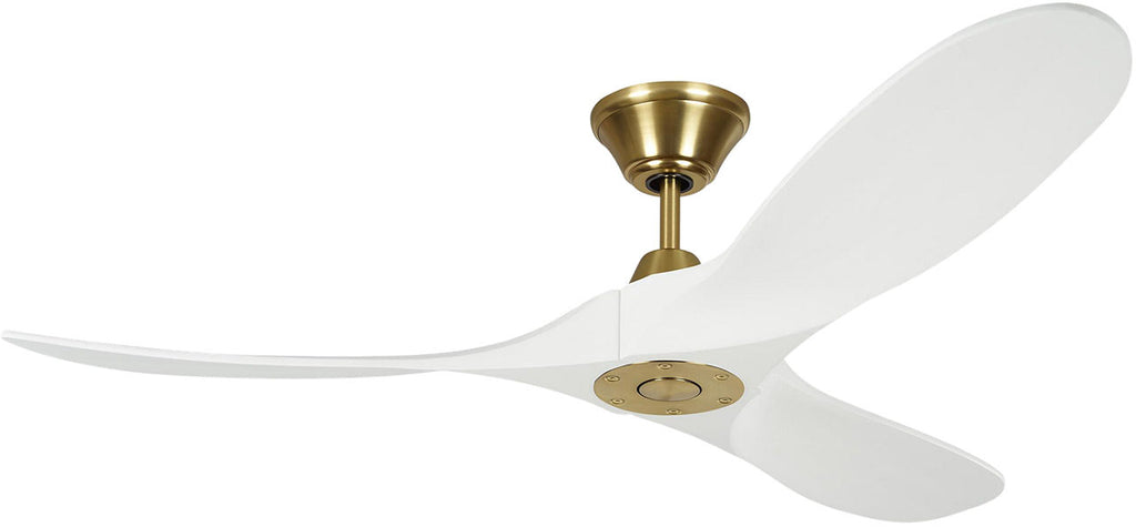 Maverick 52 Ceiling Fan | Matte White Blades Burnished Brass