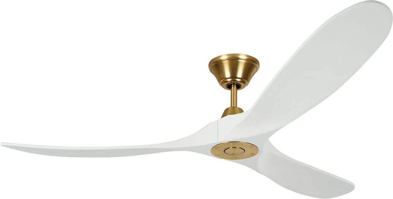 Maverick 60 Ceiling Fan | Matte White Blades Burnished Brass