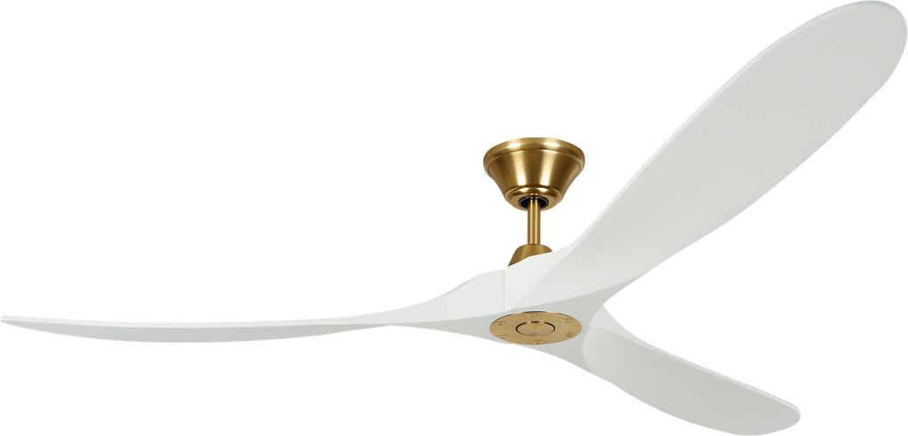 Maverick 70 Ceiling Fan | Burnished Brass | Matte White Blades