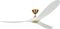 Maverick 70 Ceiling Fan | Burnished Brass | Matte White Blades