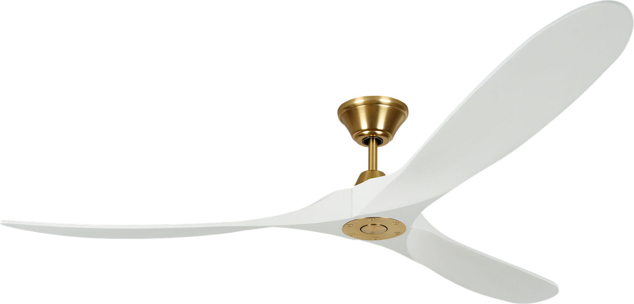 Maverick 70 Ceiling Fan | Burnished Brass | Matte White Blades