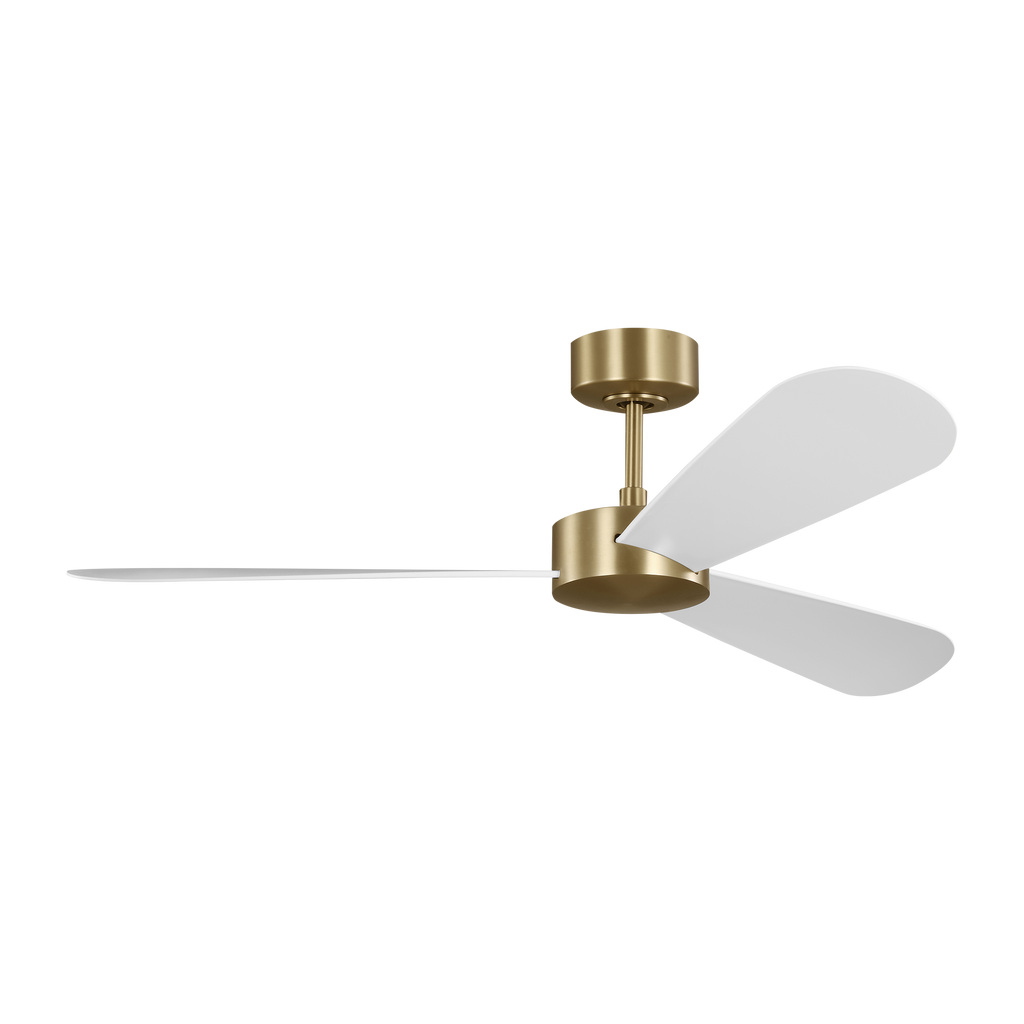 Paddle Smart 52 Ceiling Fan | Burnished Brass | Matte White Blades