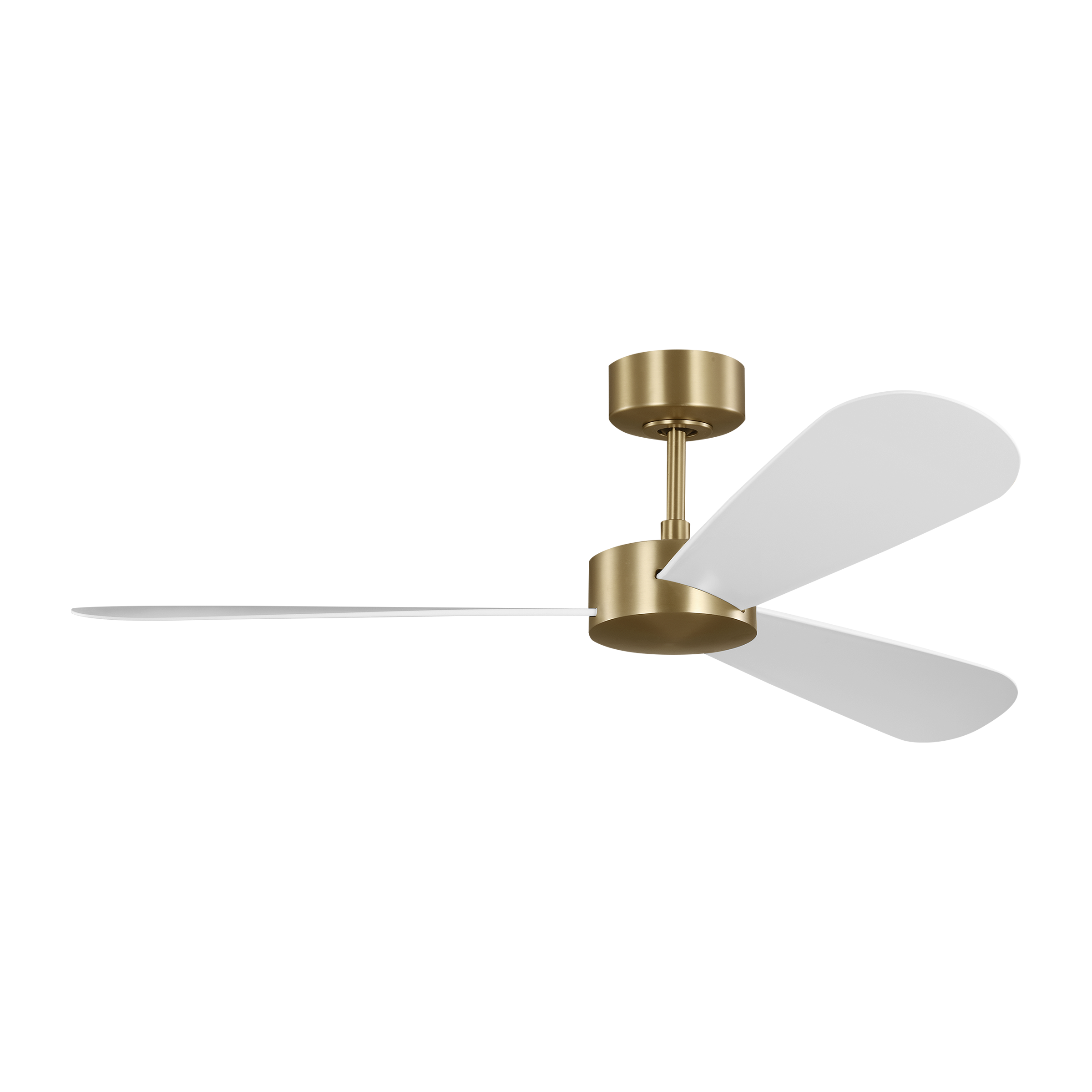 Paddle Smart 52 Ceiling Fan | Burnished Brass | Matte White Blades