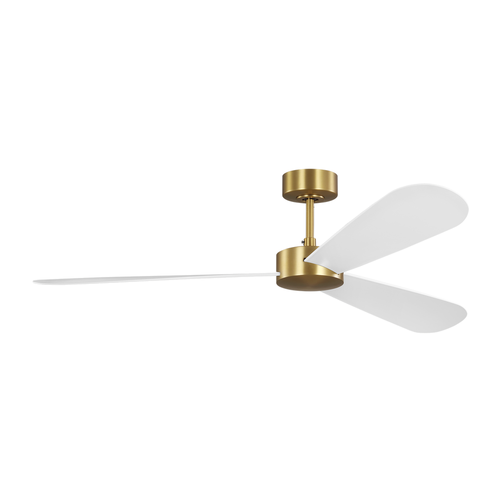 Paddle Smart 60 Ceiling Fan | Burnished Brass | Matte White Blades