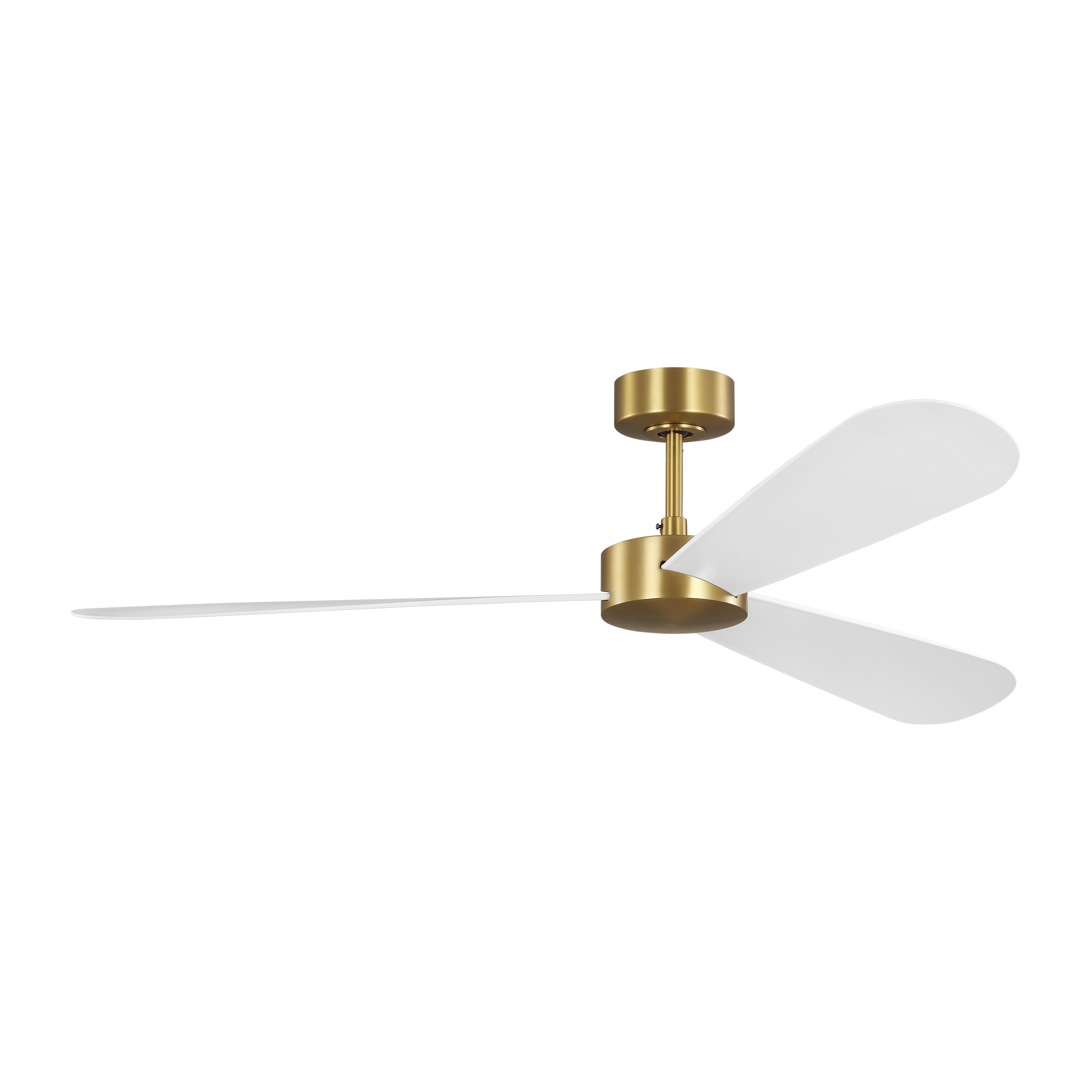 Paddle Smart 60 Ceiling Fan | Burnished Brass | Matte White Blades