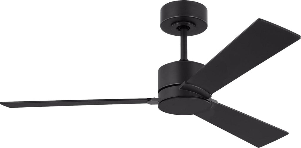 Rozzen 44 Ceiling Fan | American Walnut Reversible Blades Midnight Black