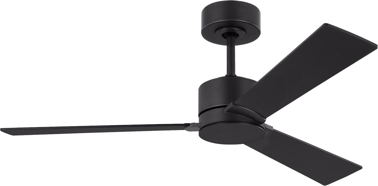 Rozzen 44 Ceiling Fan | American Walnut Reversible Blades Midnight Black