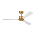 Rozzen 52 Ceiling Fan | Burnished Brass | Matte White Blades
