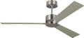 Rozzen 52 Ceiling Fan | Brushed Steel | Silver / American Walnut Reversible Blades