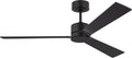 Rozzen 52 Ceiling Fan | Midnight Black | Midnight Black / American Walnut Reversible Blades