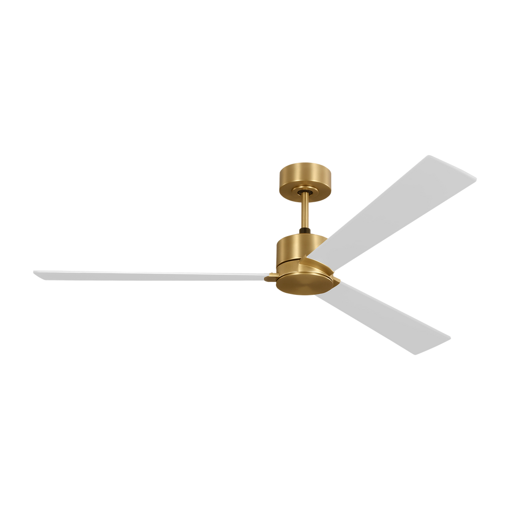Rozzen Smart 60 Ceiling Fan | Burnished Brass | Matte White Blades