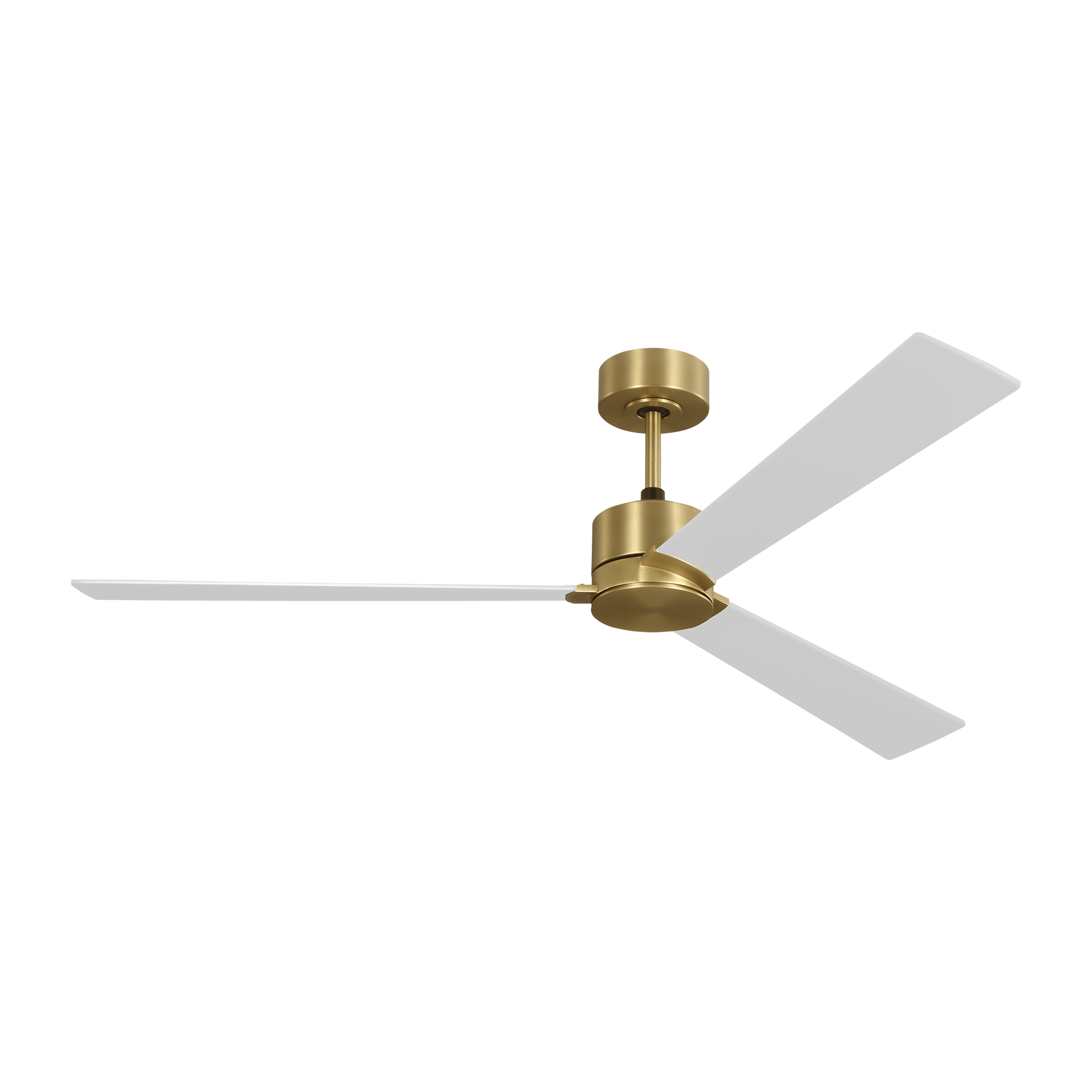 Rozzen Smart 60 Ceiling Fan | Burnished Brass | Matte White Blades