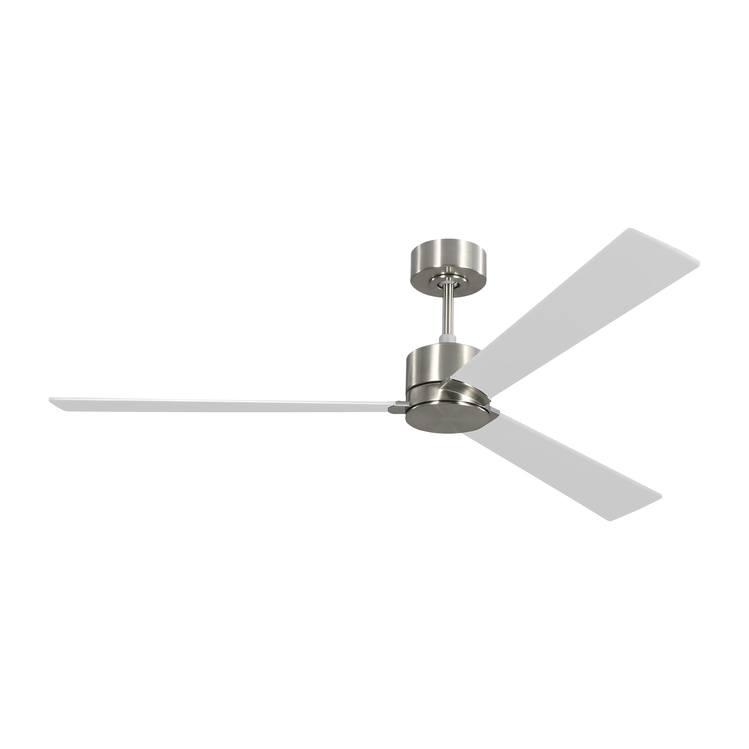 Rozzen Smart 60 Ceiling Fan | Brushed Steel | Silver / American Walnut Reversible Blades
