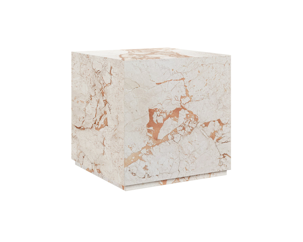 Laros End Table - Crema Breccia Marble