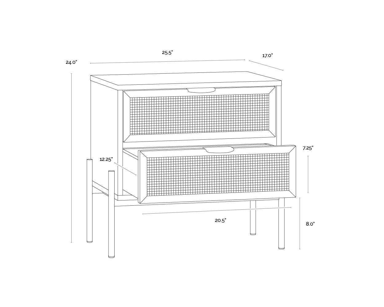 Avida Nightstand - Champagne Gold - Cream/Natural