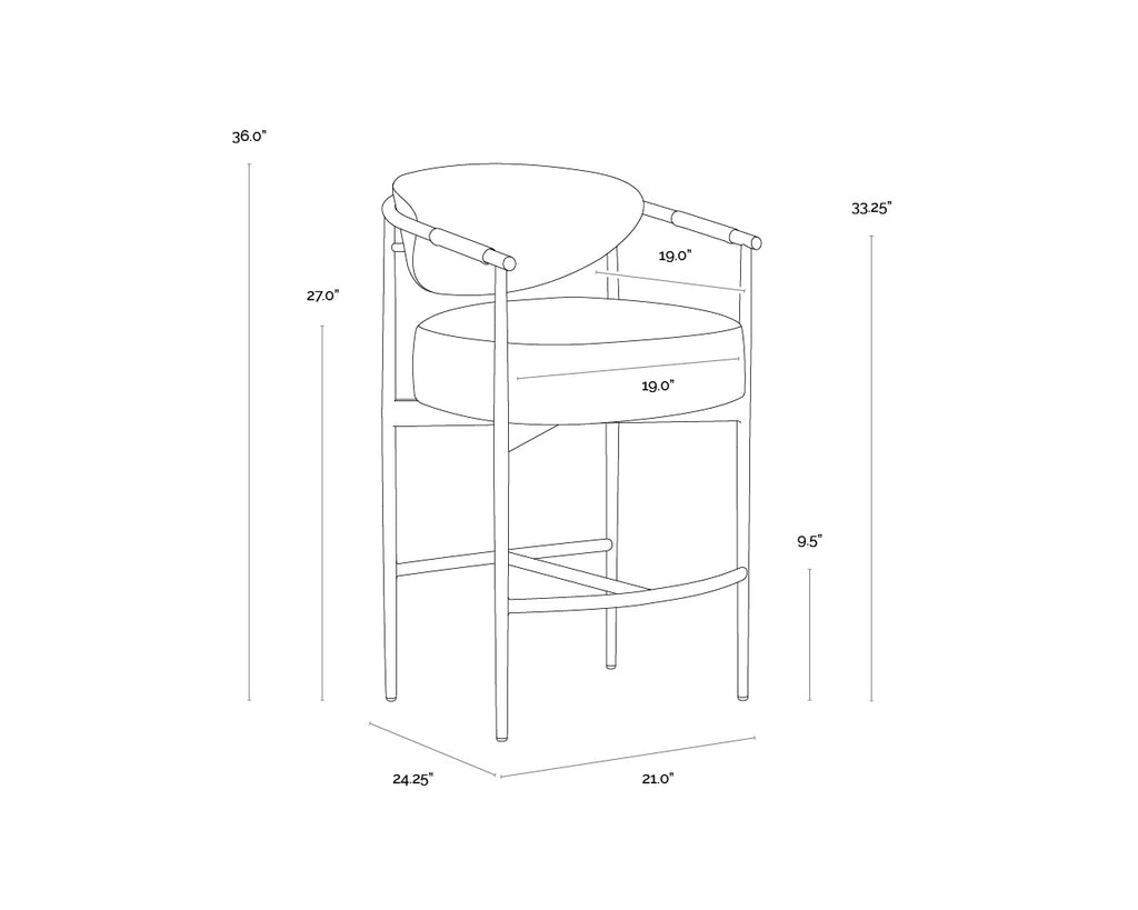 Heloise Counter Stool - Milliken Cognac