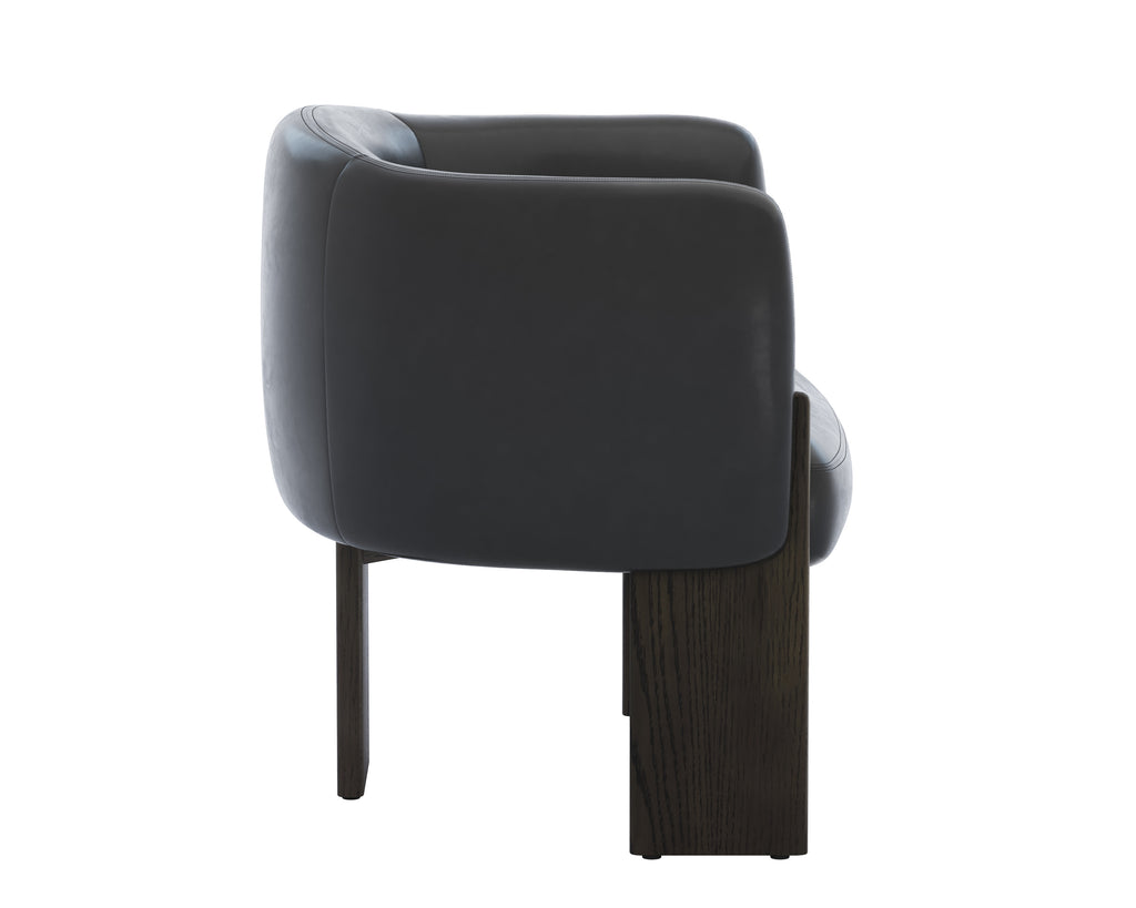 Trine Lounge Chair - Dark Brown - Vintage Black Night Leather